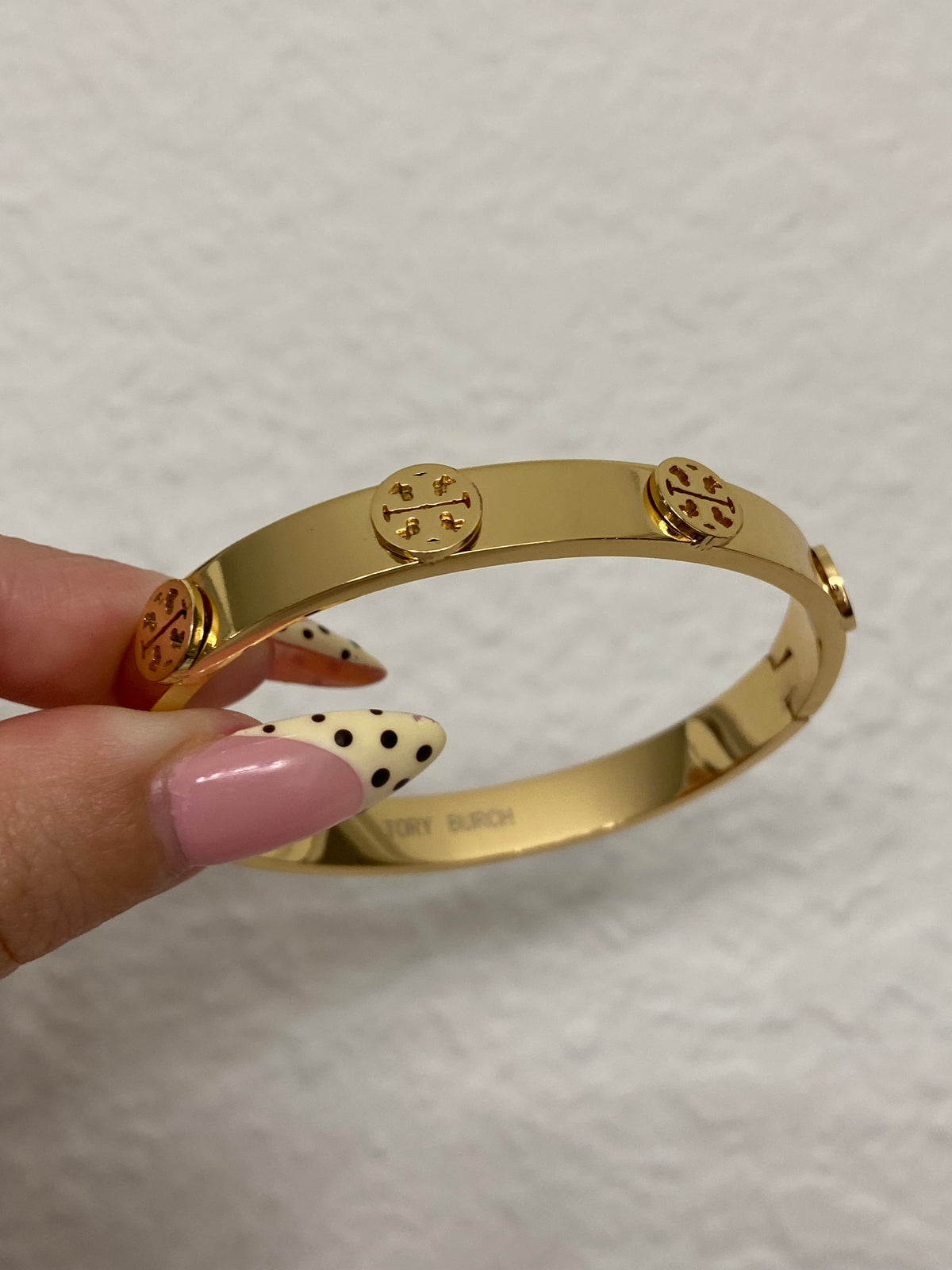 Gold Tory B Sleek Stainless Steel Bangle