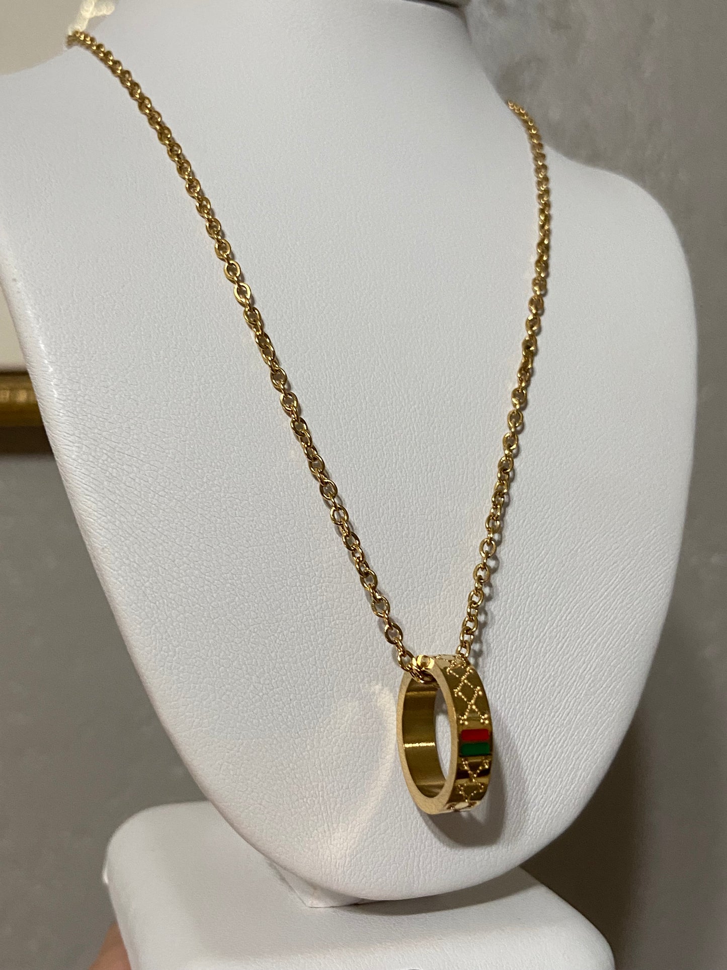GG Ring Stainless Steel Gold Necklace