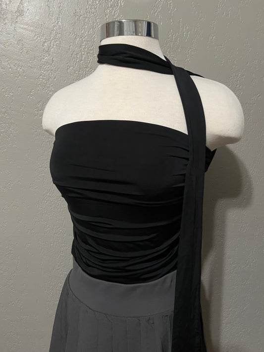 Black Scarf Tube Top