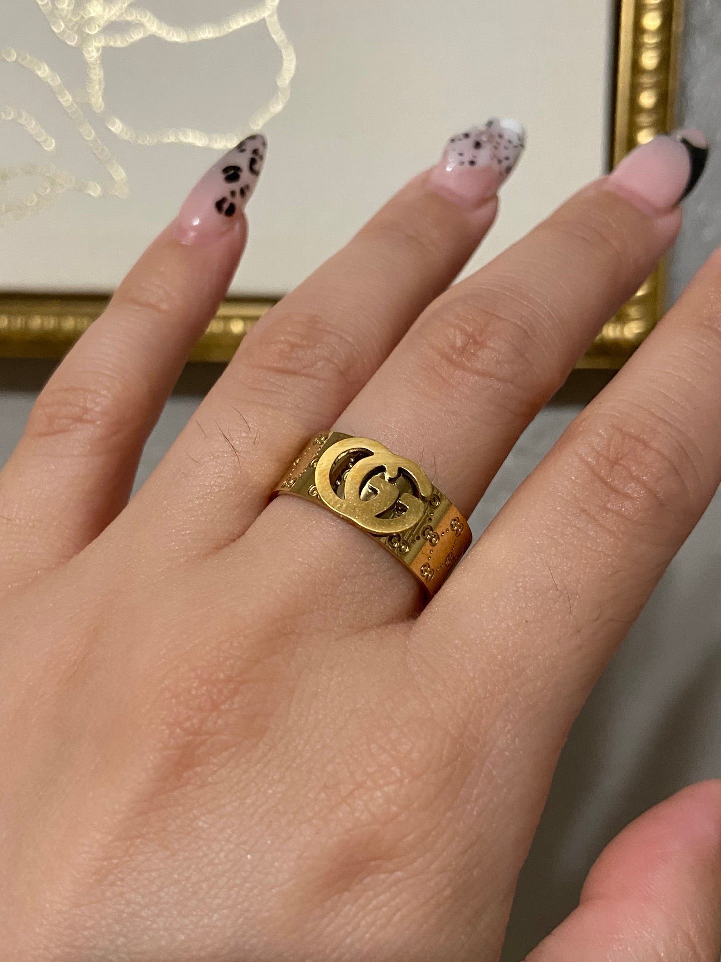 GG Chunky Stainless Steel Gold Ring