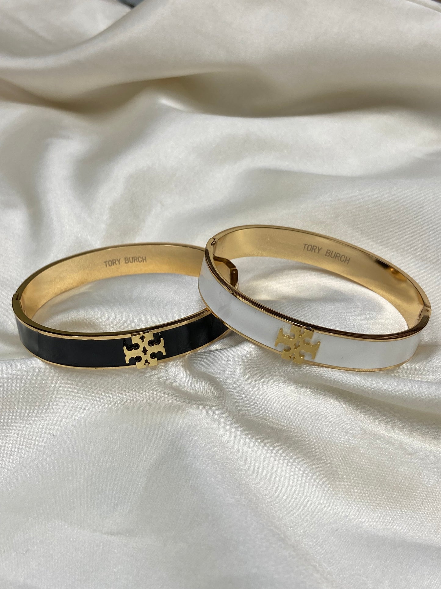 Tory B Logo Stainless Steel Gold Bangle