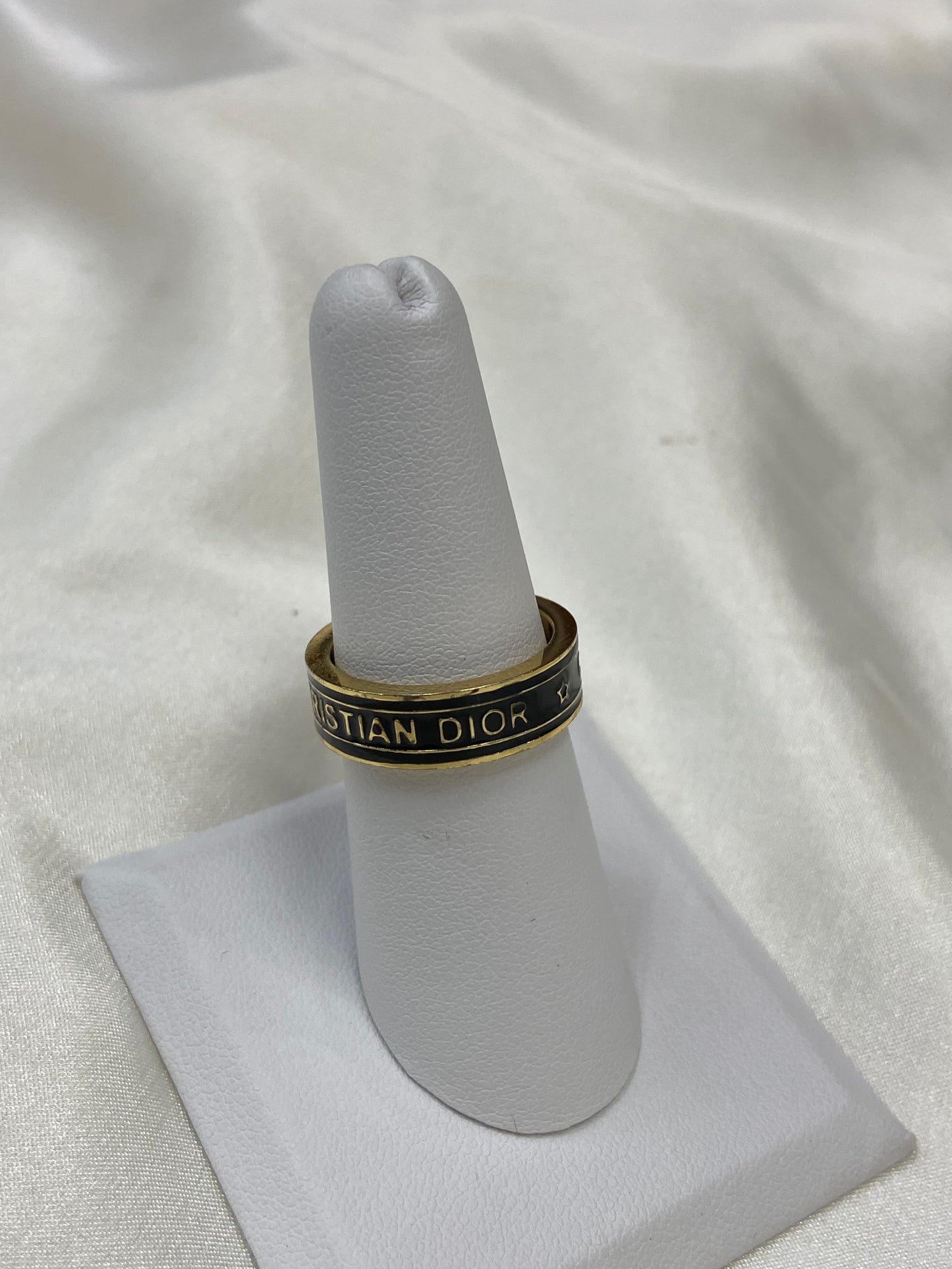 Black CD Stainless Steel Gold Ring