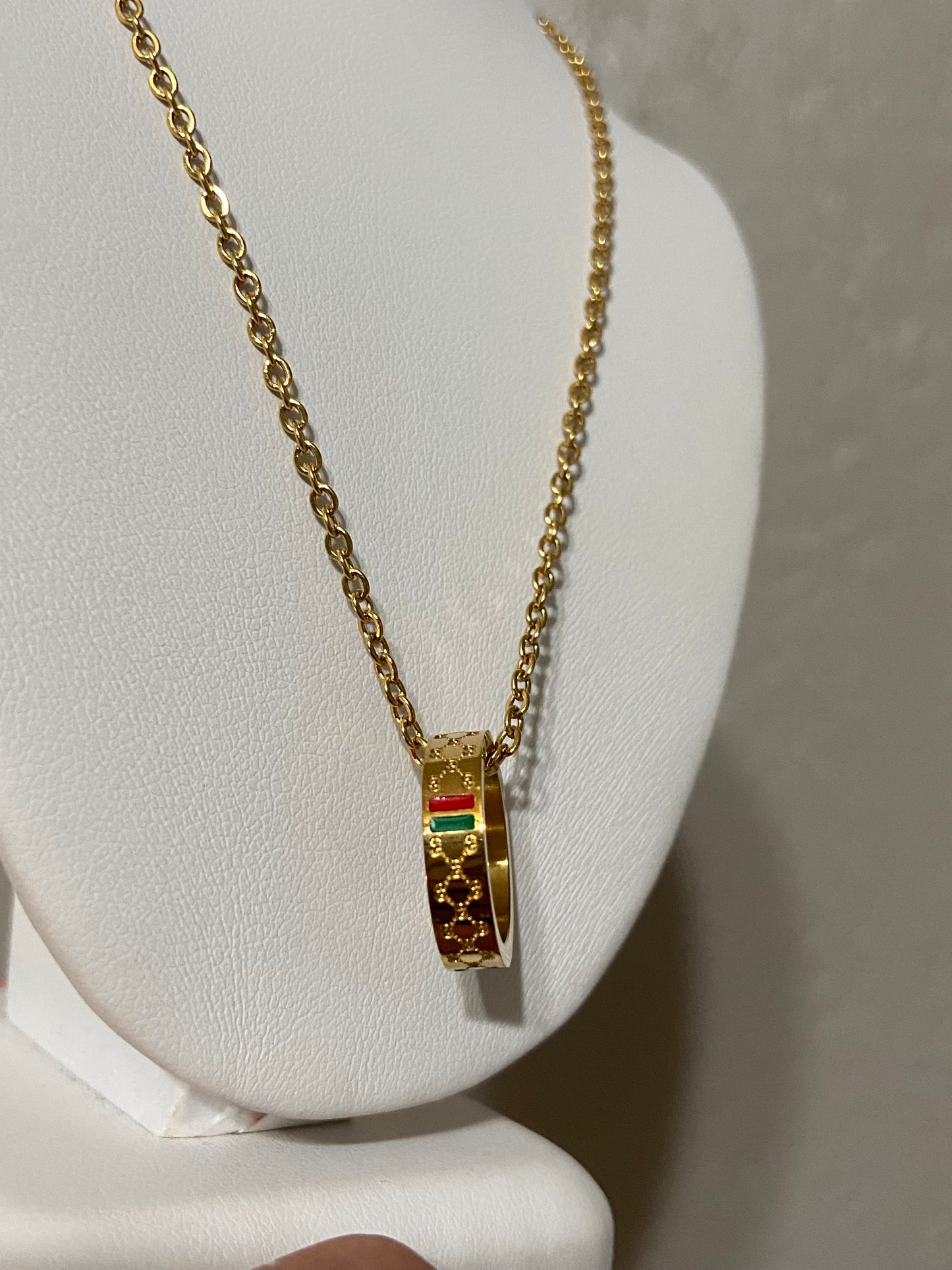 GG Ring Stainless Steel Gold Necklace