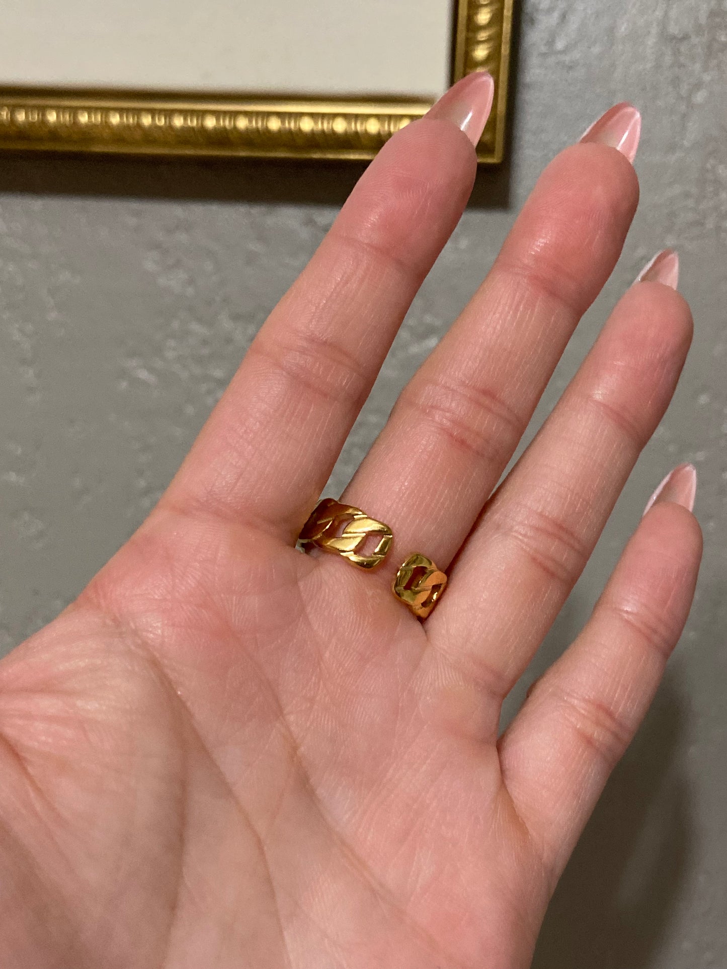 Tiff & Co Stainless Steel Adjustable Gold Ring