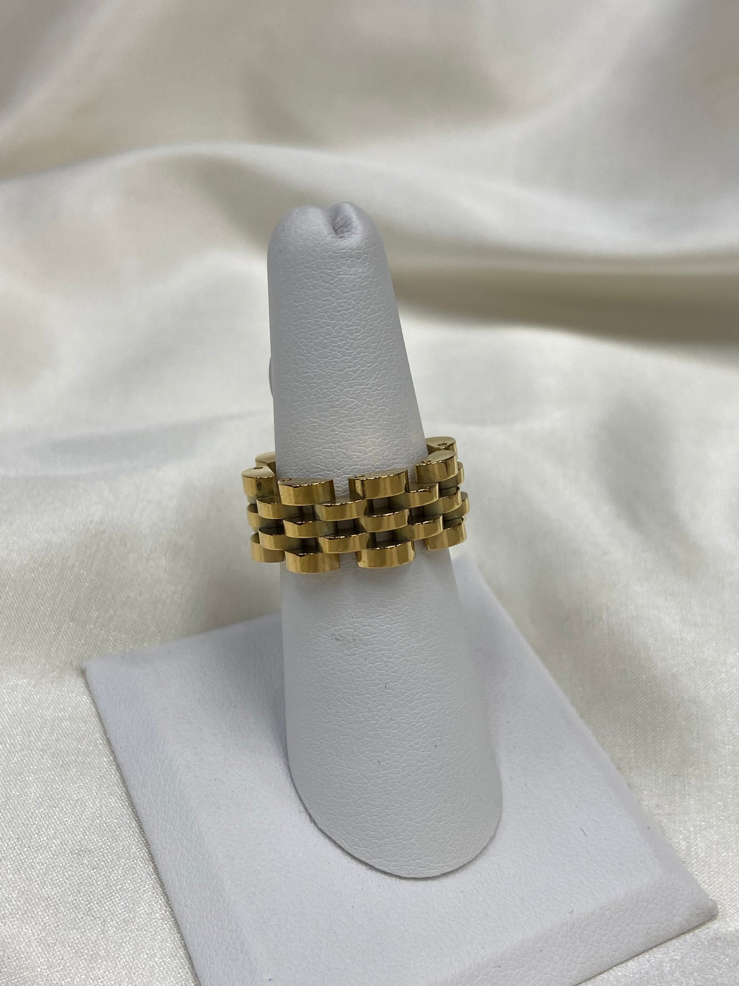 Watch Link Stainless Steel Gold Ring