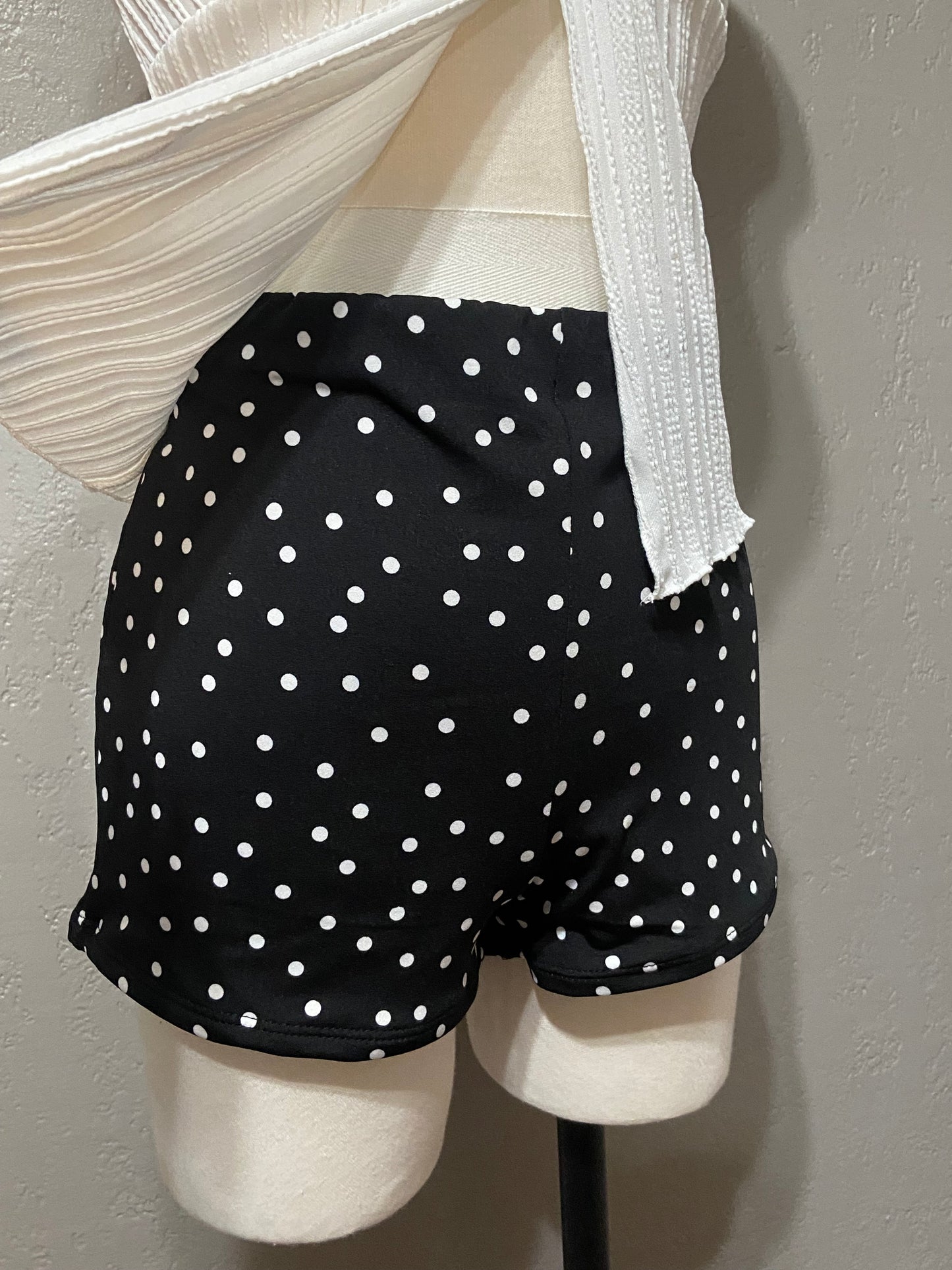 Black Polka Dot Mini Shorts