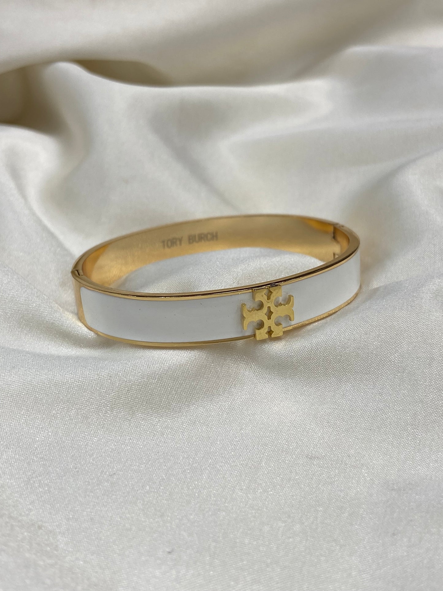 Tory B Logo Stainless Steel Gold Bangle