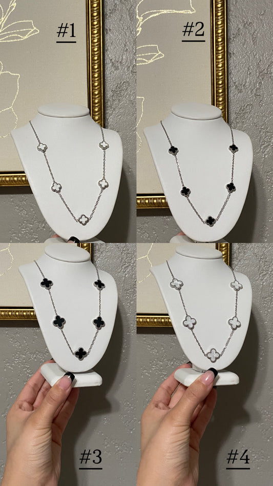 Clovers Stainless Steel Silver Necklace