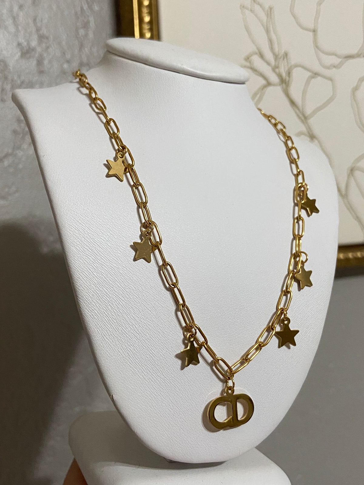 CD Gold Stars Stainless Steel Necklace