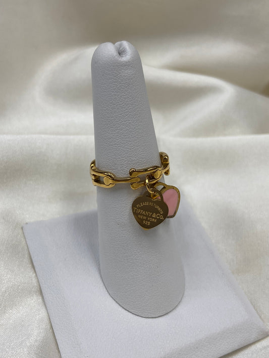 Tiff & Co Hearts Stainless Steel Gold Ring