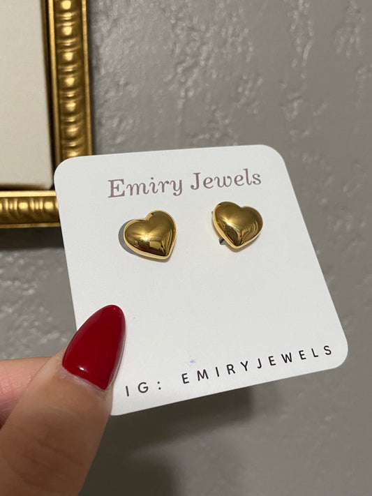 In Love With U Stainless Steel Gold Heart Earrings