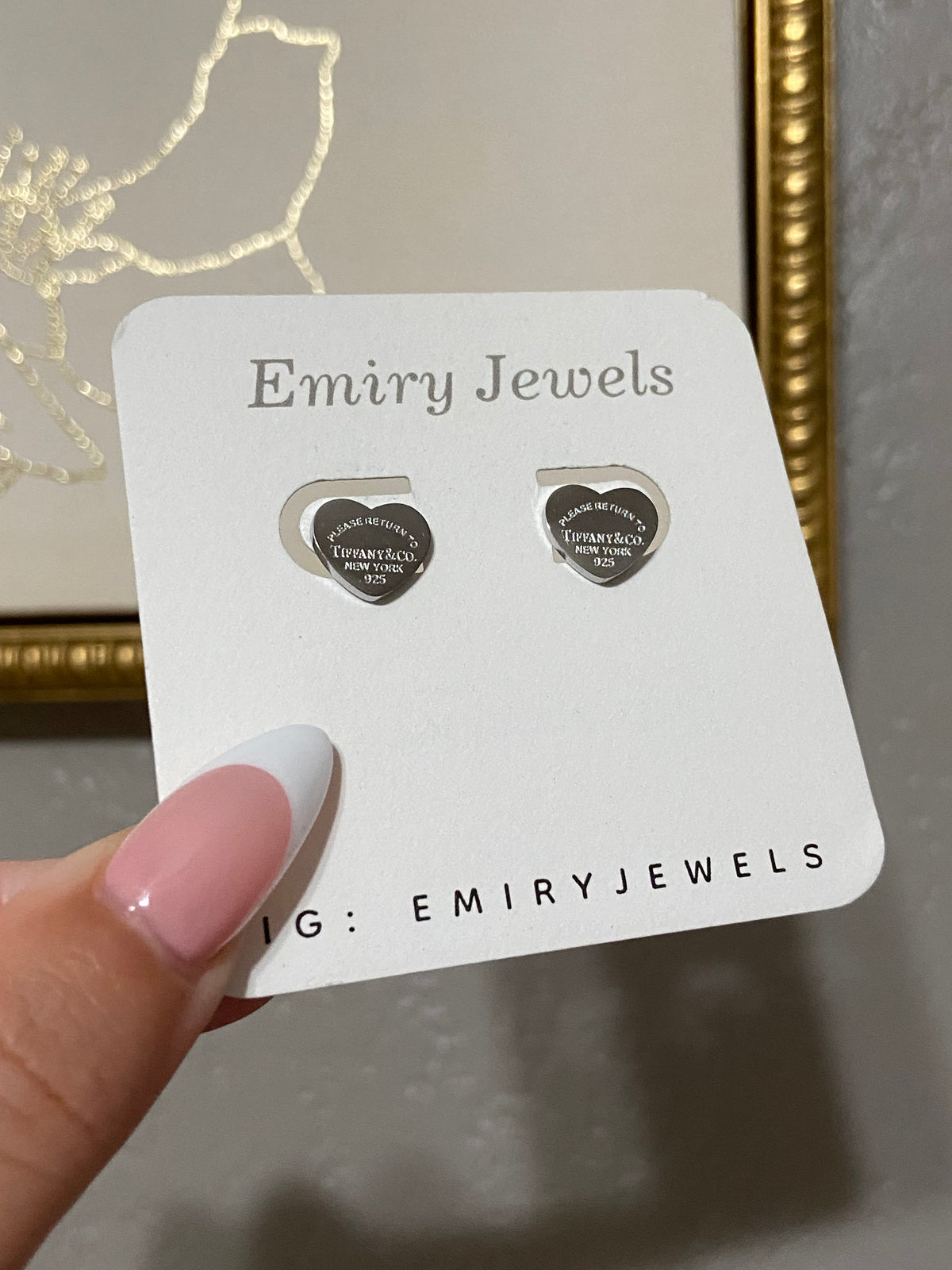 Tiff & Co Silver Heart Stainless Steel Earrings