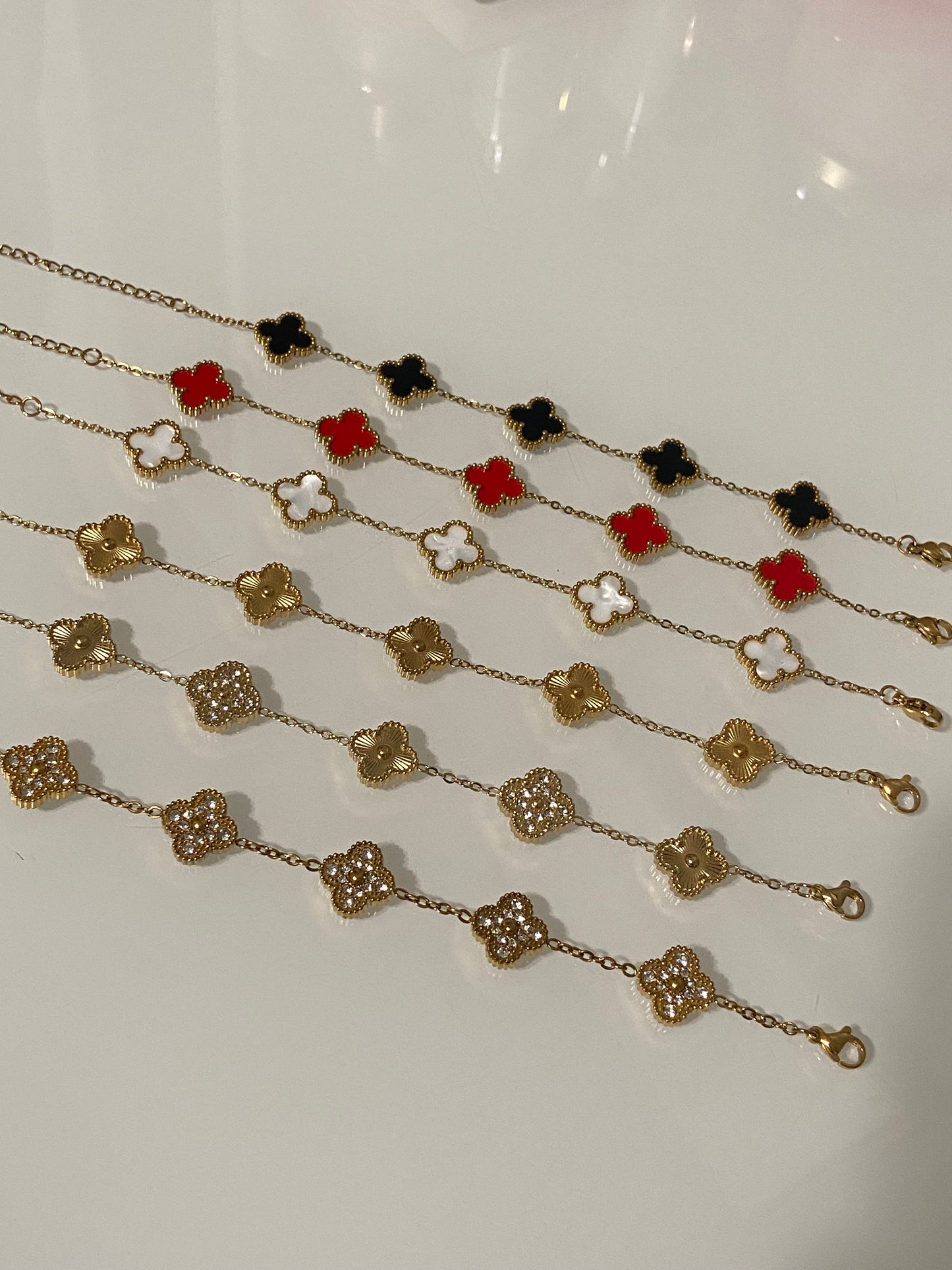 V C A Clover Stainless Steel Gold Bracelets