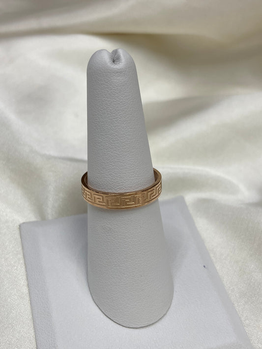 Rose Gold Thin Fend Stainless Steel Ring