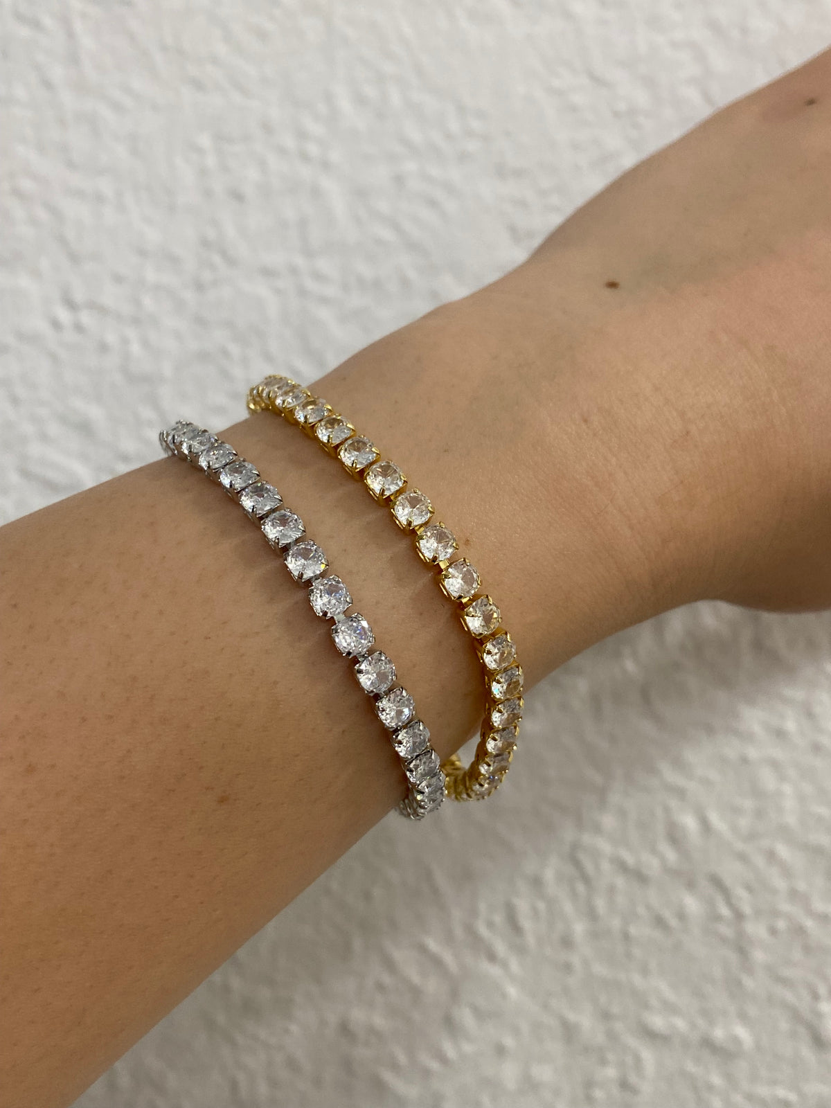 Luxe Tennis CZ Stainless Steel Bracelet