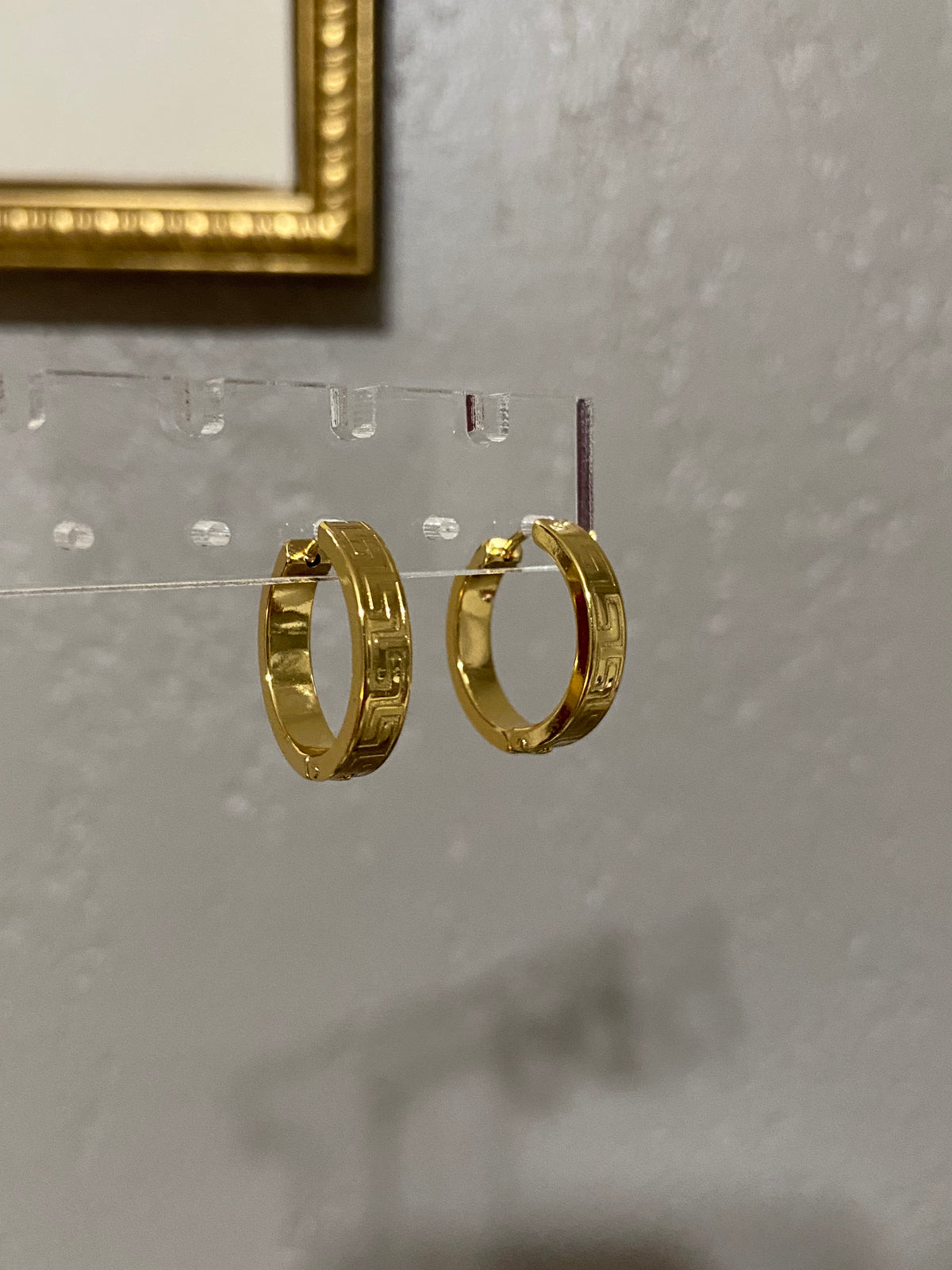 Fend Stainless Steel Gold Hoops