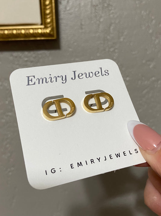 CD Stainless Steel Gold Studs