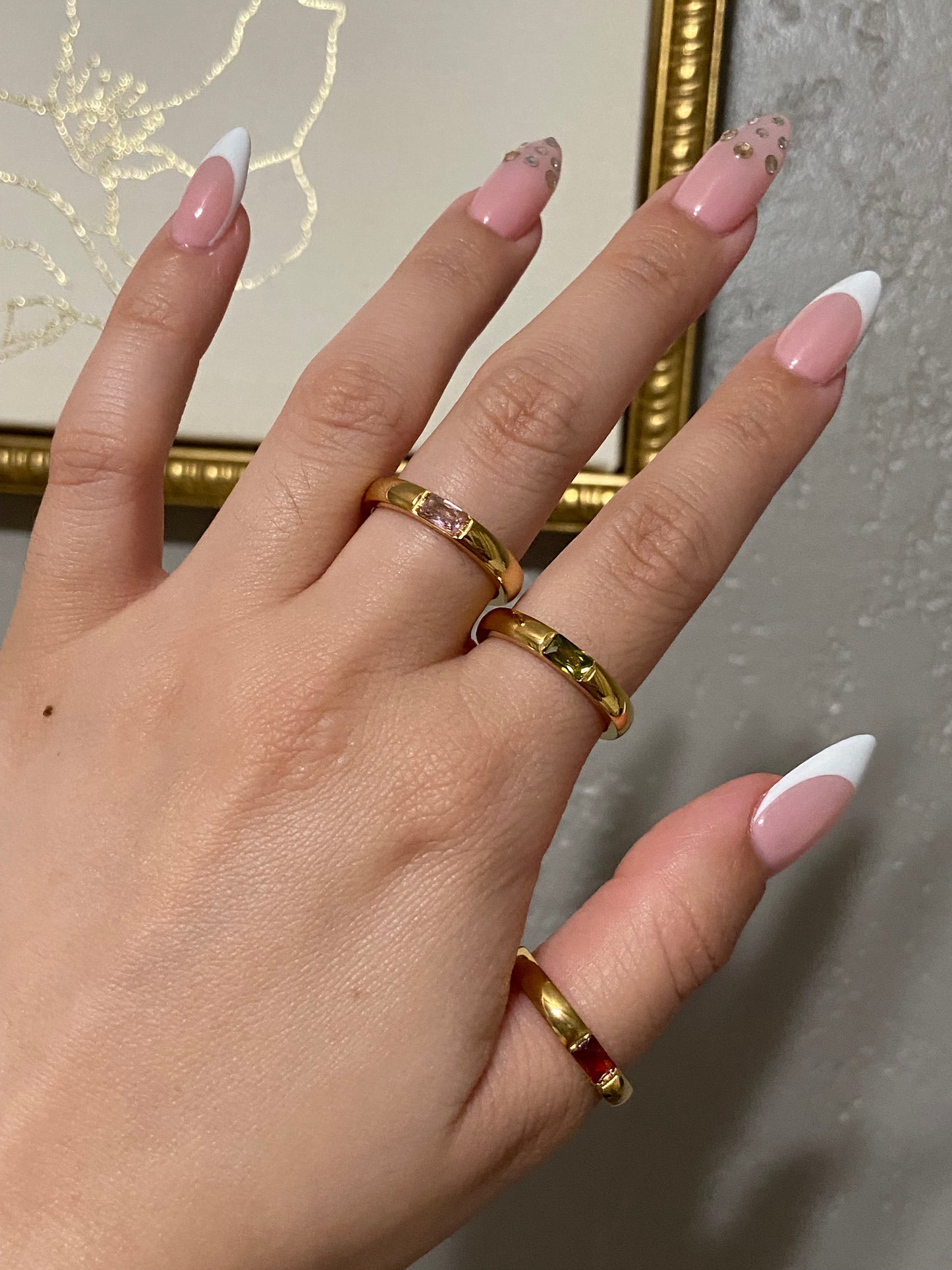 Colorful Stainless Steel Gold Ring