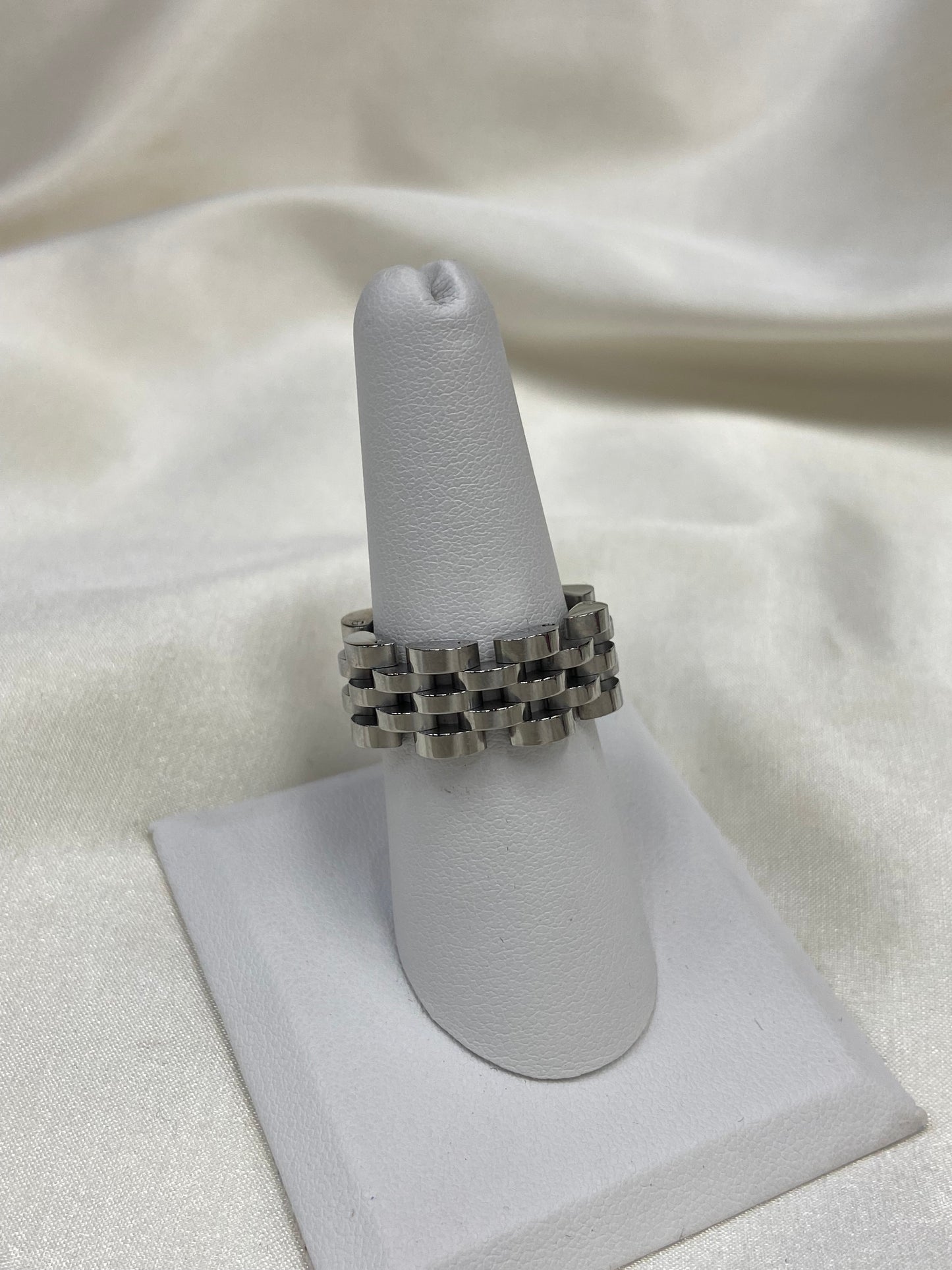 Watch Link Stainless Steel Silver Ring