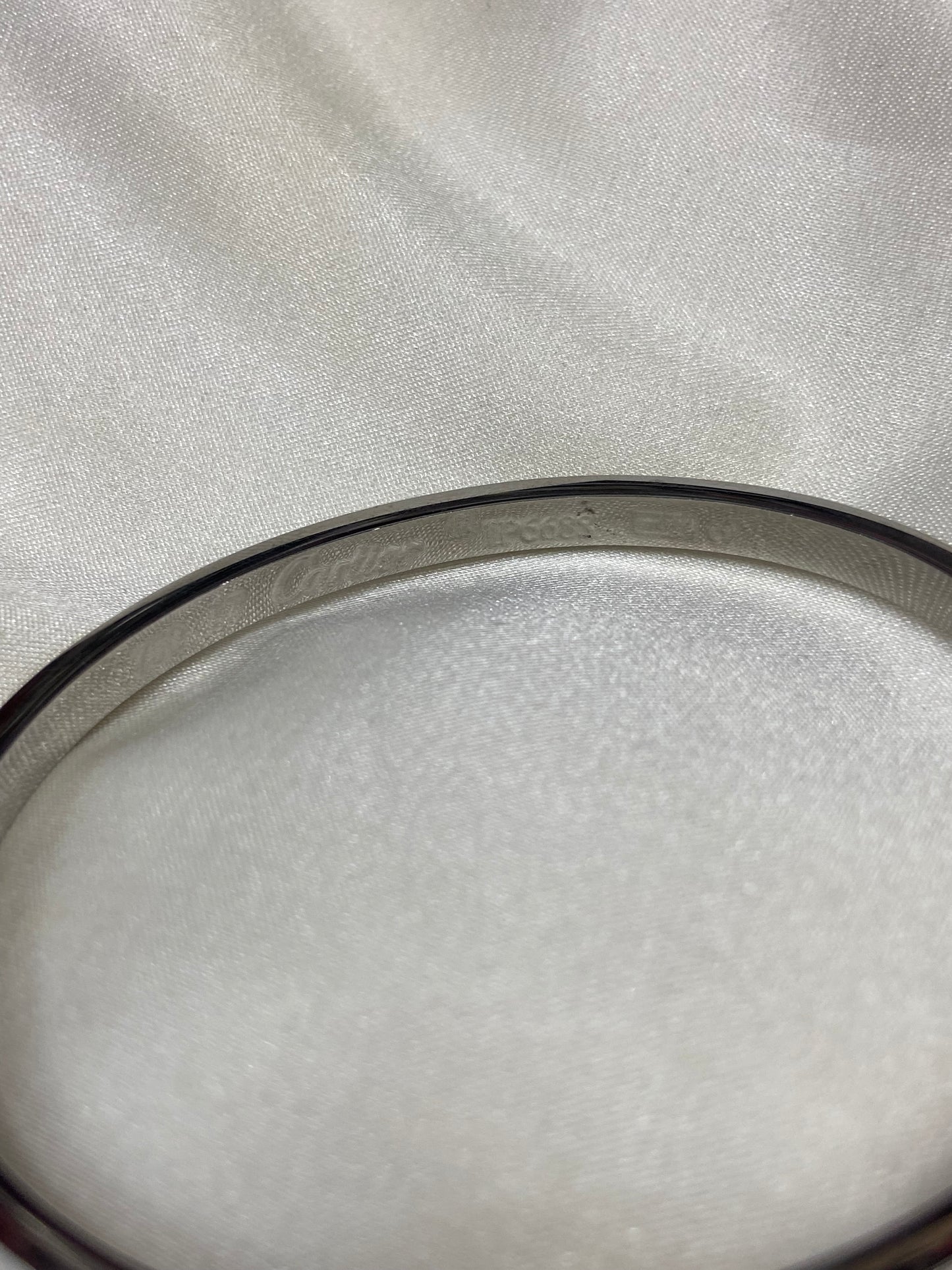 Carti Stainless Steel Thin CZ Silver Bangle