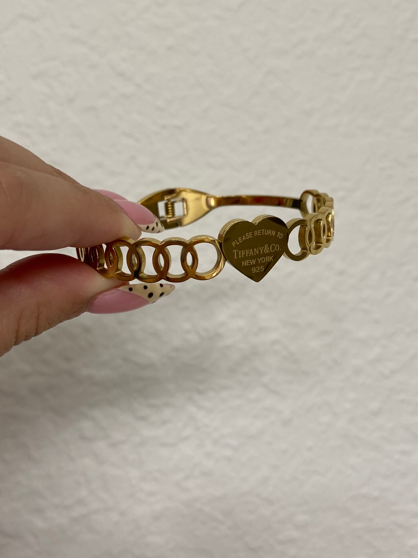Tiff & Co Stainless Steel Gold Bracelet