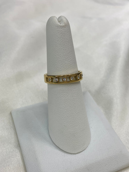 CZ Stainless Steel Gold Ring