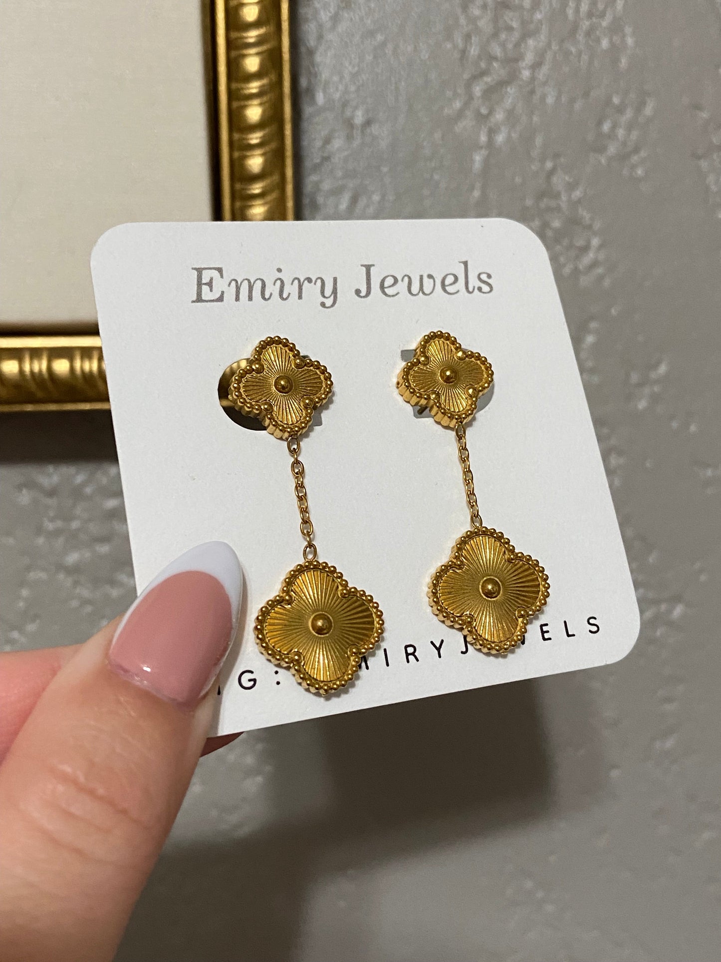 Drop Stainless Steel Gold Earrings