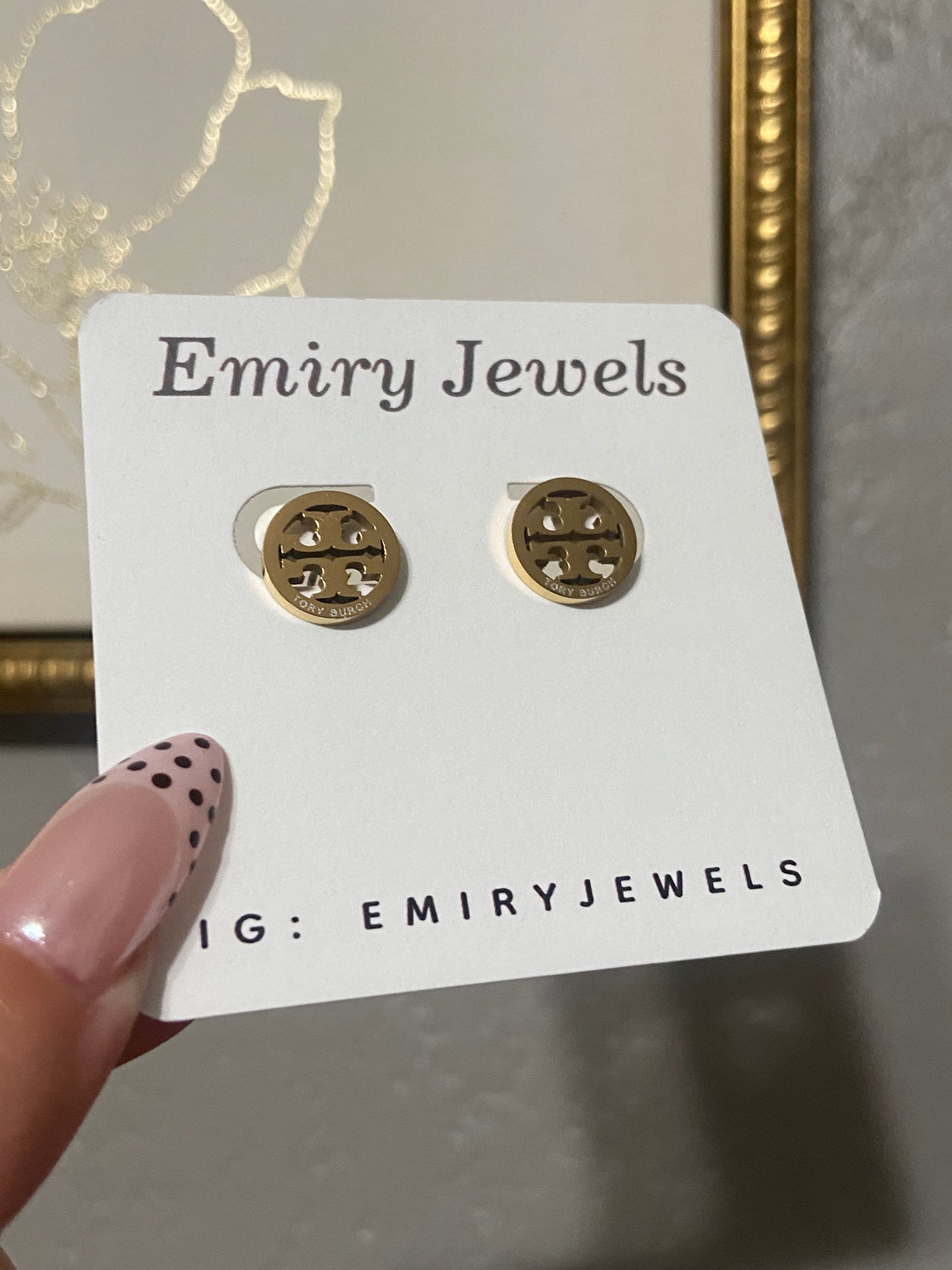 Tory B Gold Circle Stainless Steel Earrings
