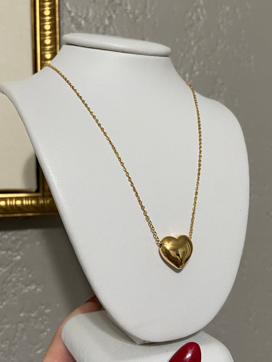 In Love With U Stainless Steel Gold Heart Necklace