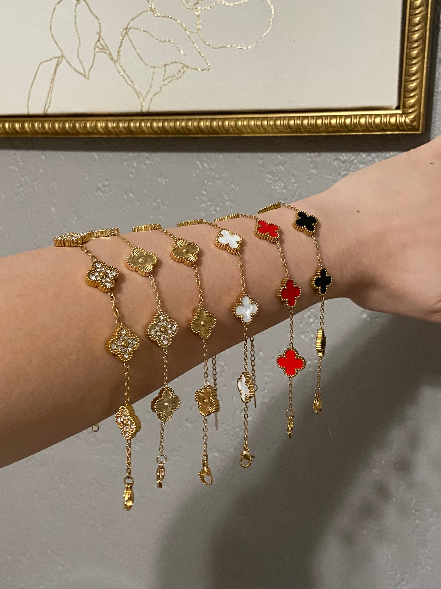 V C A Clover Stainless Steel Gold Bracelets