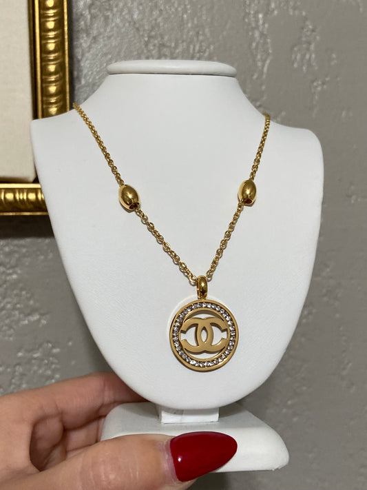 CC Gold CZ Stainless Steel Necklace