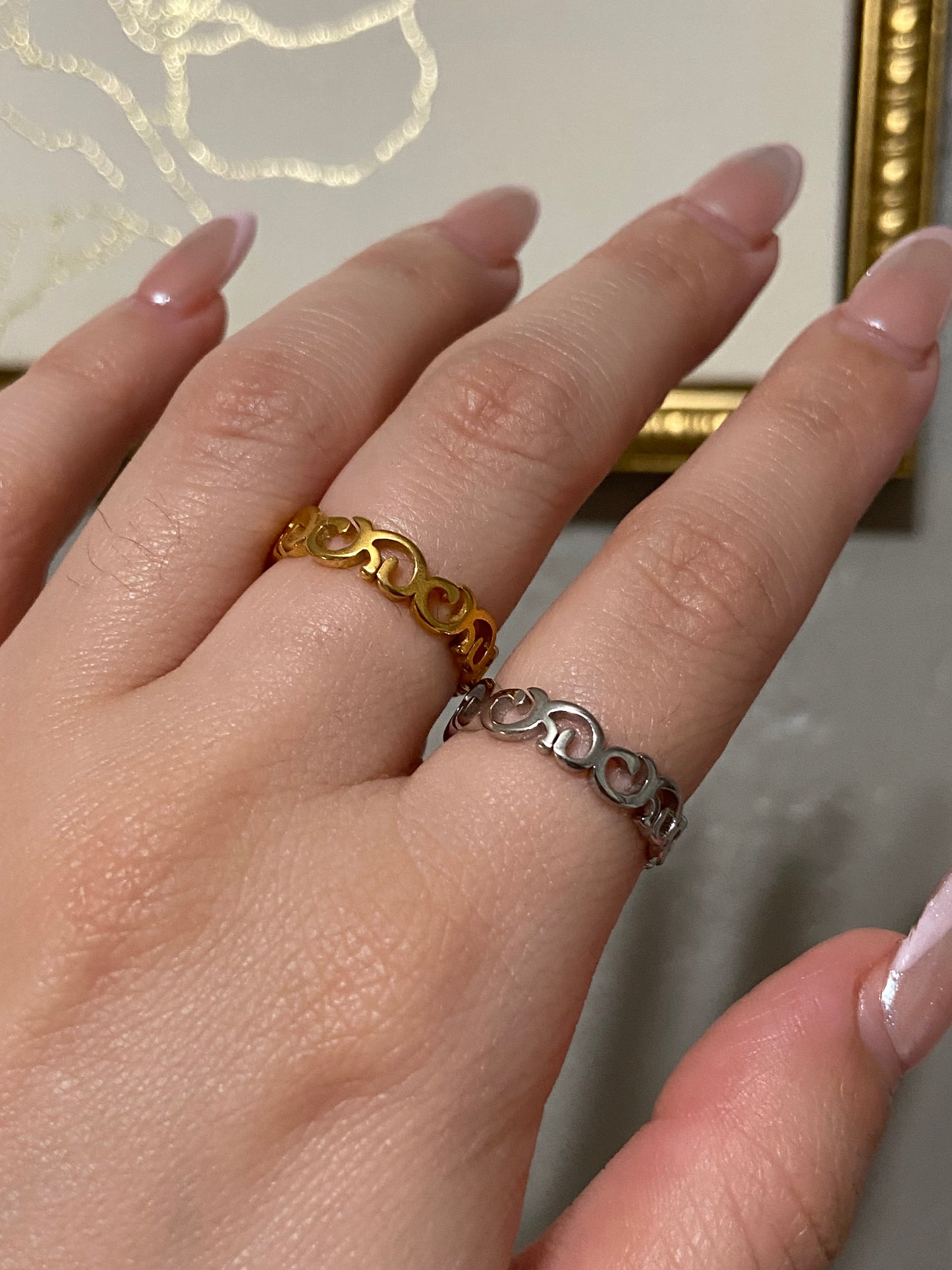 Ocean Waves Stainless Steel Ring