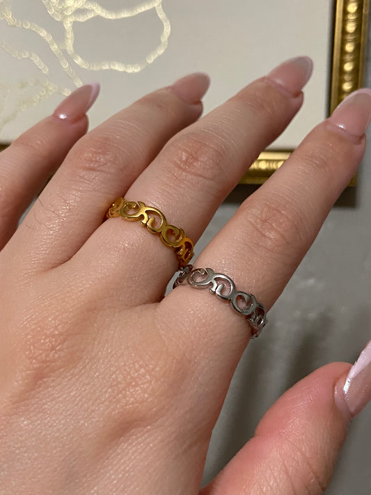 Ocean Waves Stainless Steel Ring