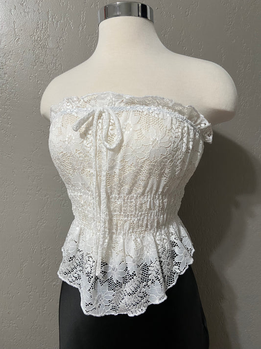 White Lace Tube Top