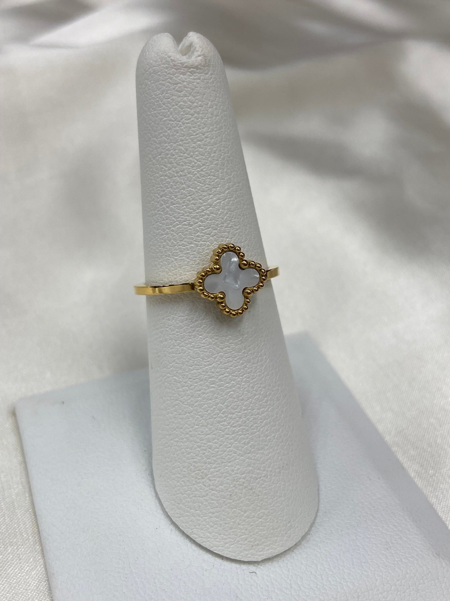 Mini Clover Stainless Steel Dainty Ring