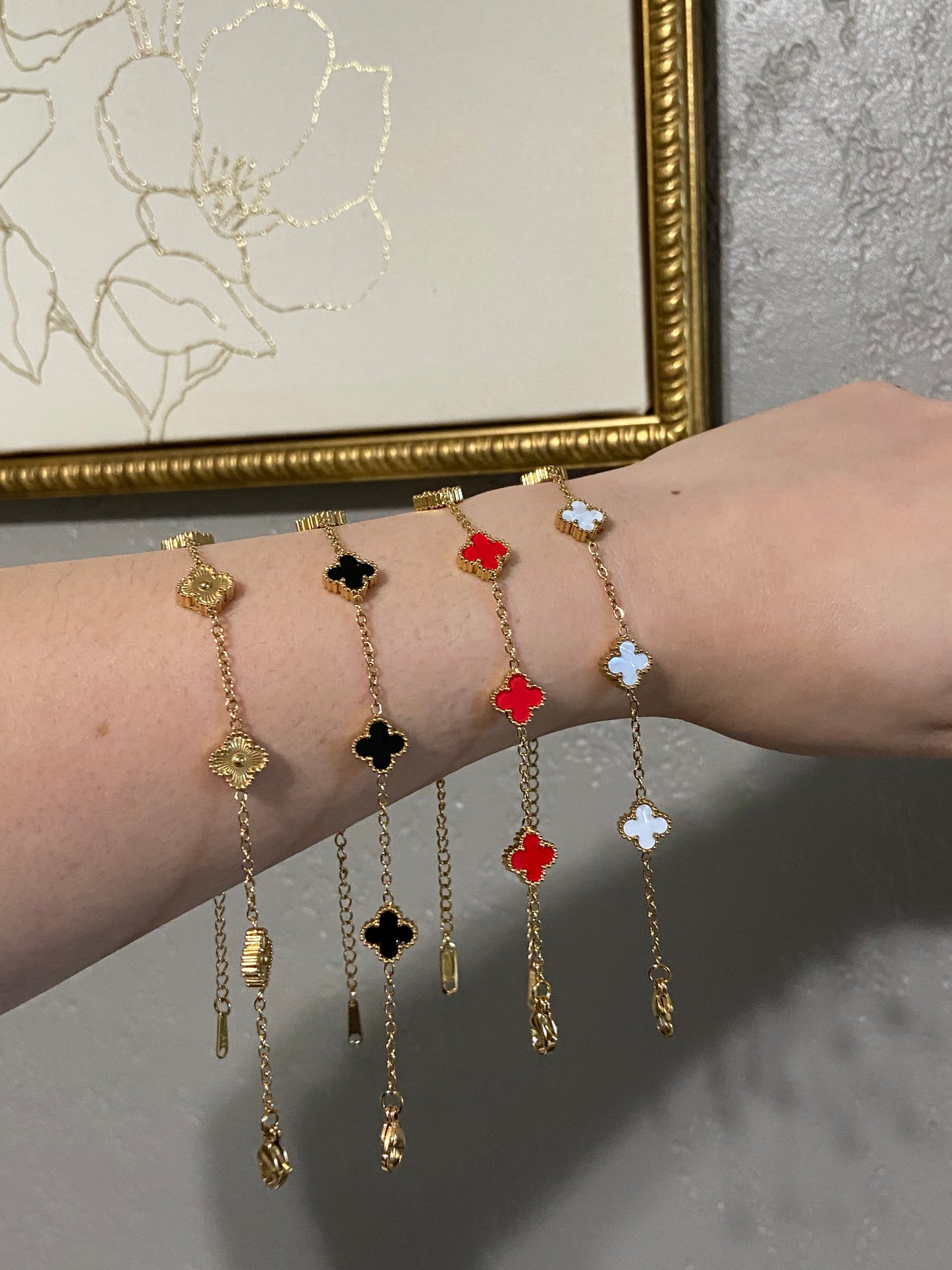V C A Mini Clovers Stainless Steel Bracelet