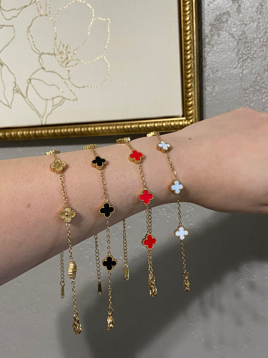 V C A Mini Clovers Stainless Steel Bracelet