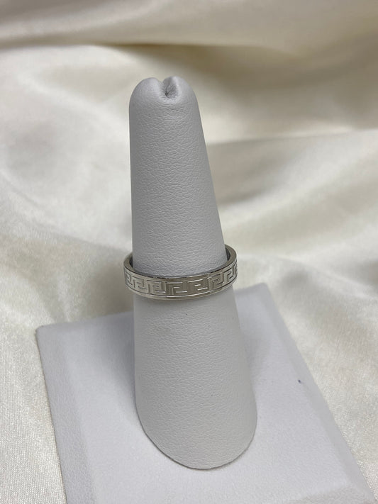 Silver Thin Fend Stainless Steel Ring