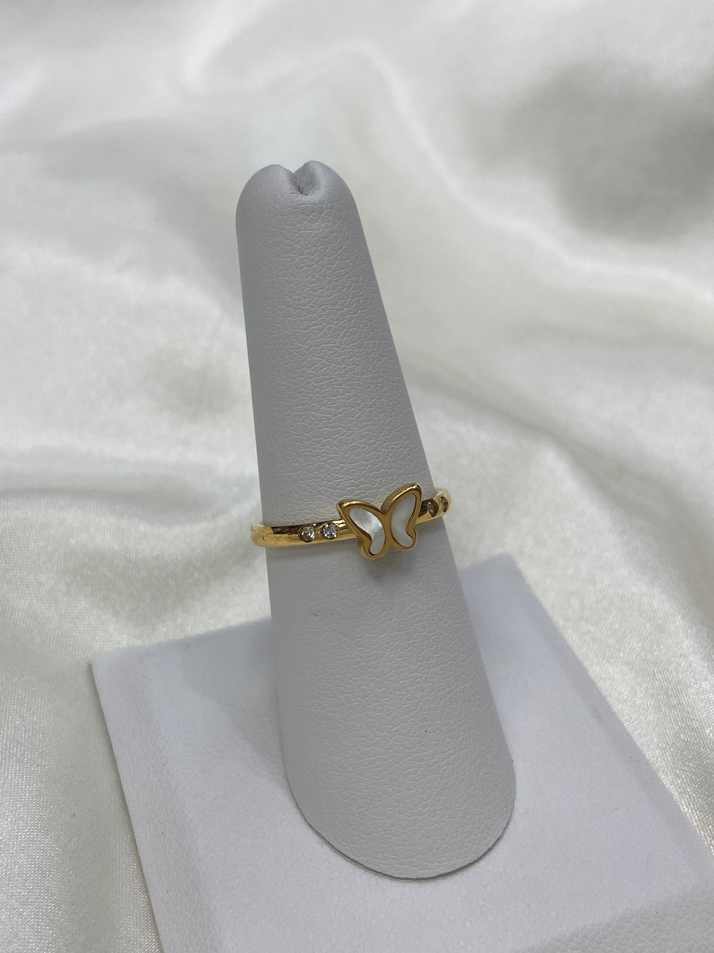 Dainty Butterfly Stainless Steel Gold Ring