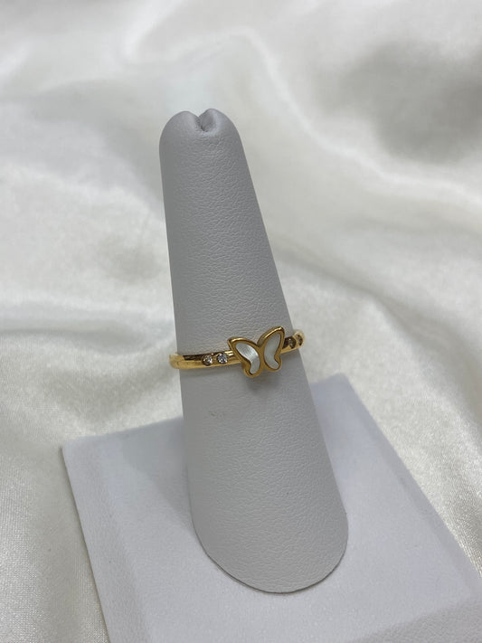 Dainty Butterfly Stainless Steel Gold Ring