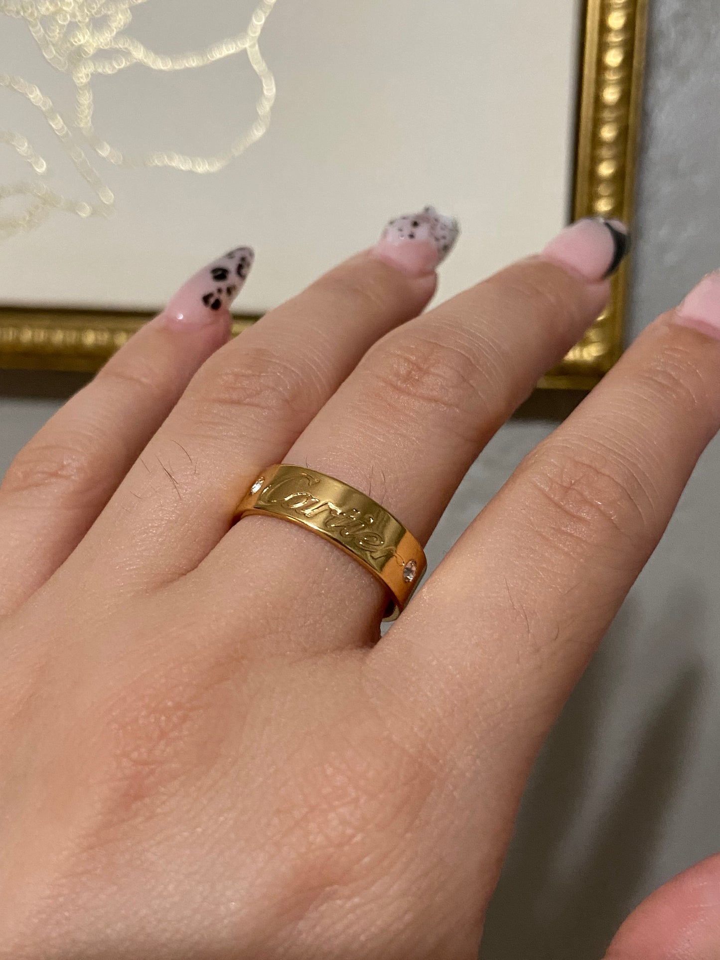 Carti CZ Stainless Steel Gold Ring