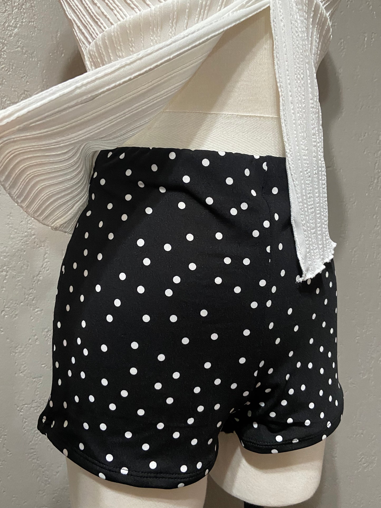 Black Polka Dot Mini Shorts