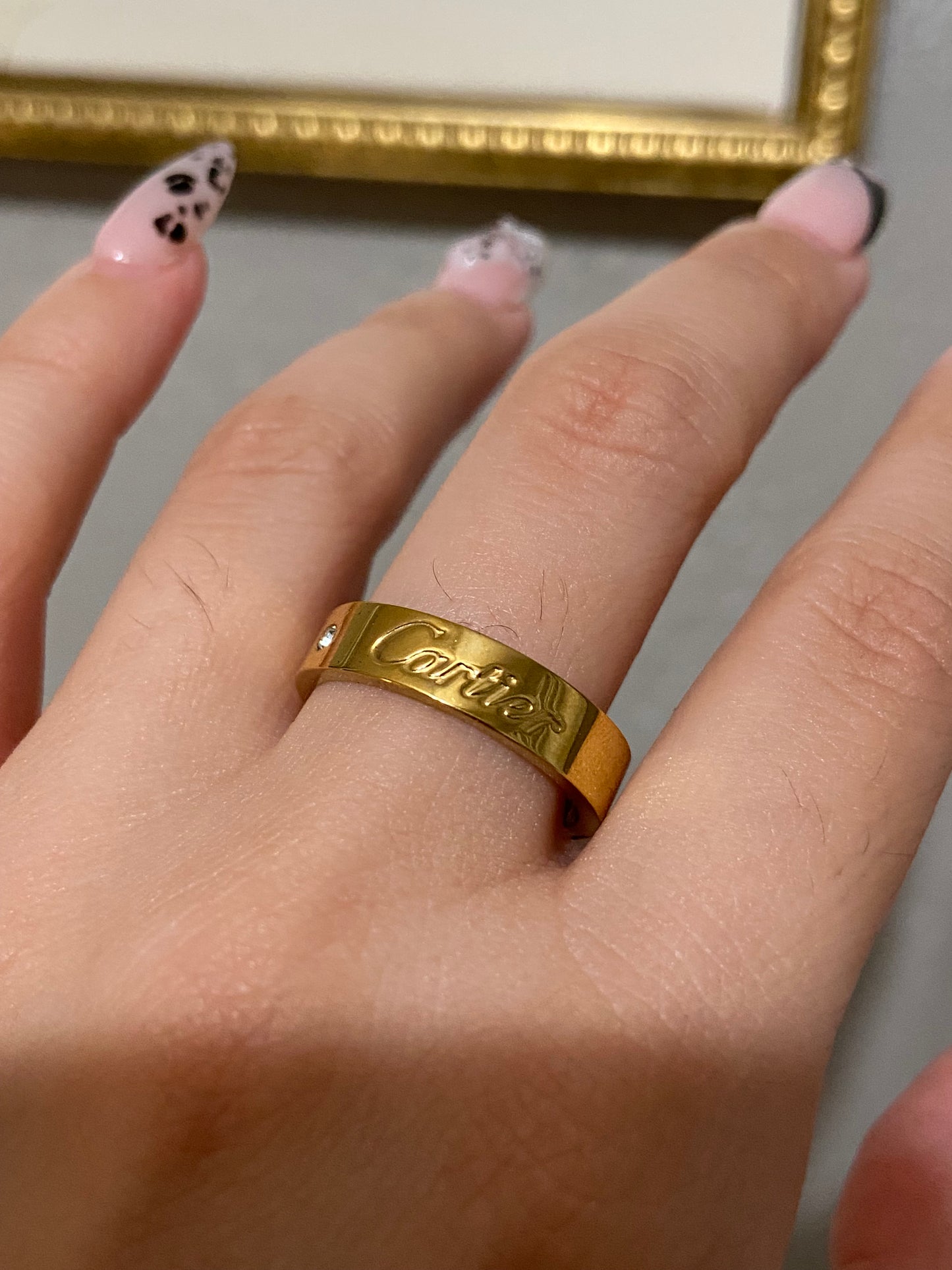 Carti CZ Stainless Steel Gold Ring