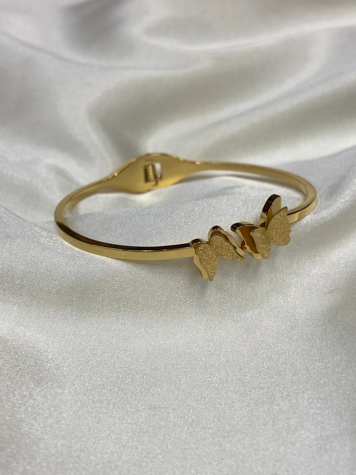 Gold Butterfly CZ Stainless Steel Bracelets