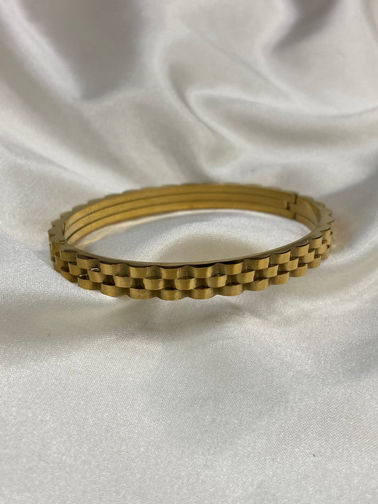 Watch Link Stainless Steel Gold Bangle