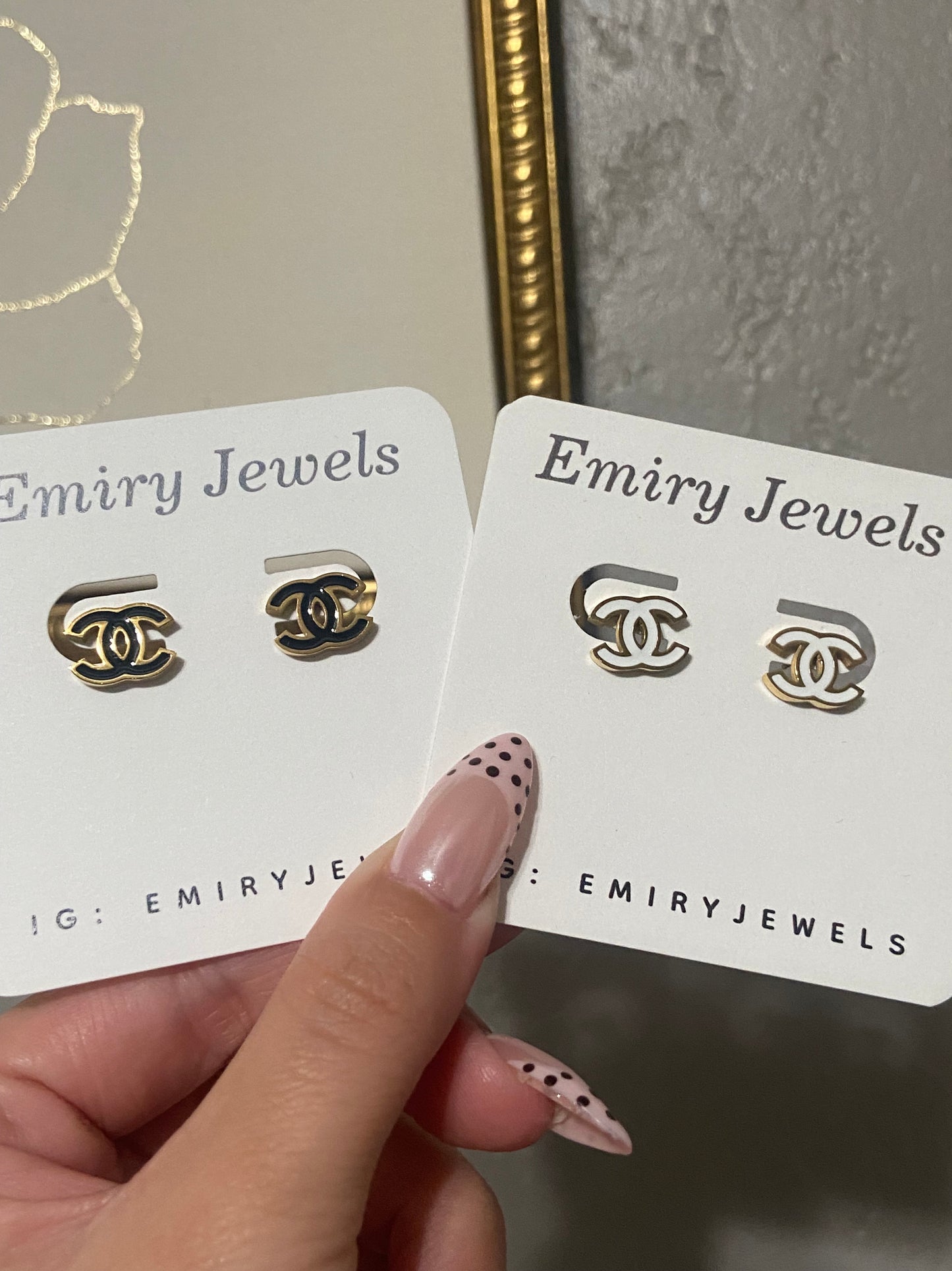 Mini CC Stainless Steel Gold Earrings