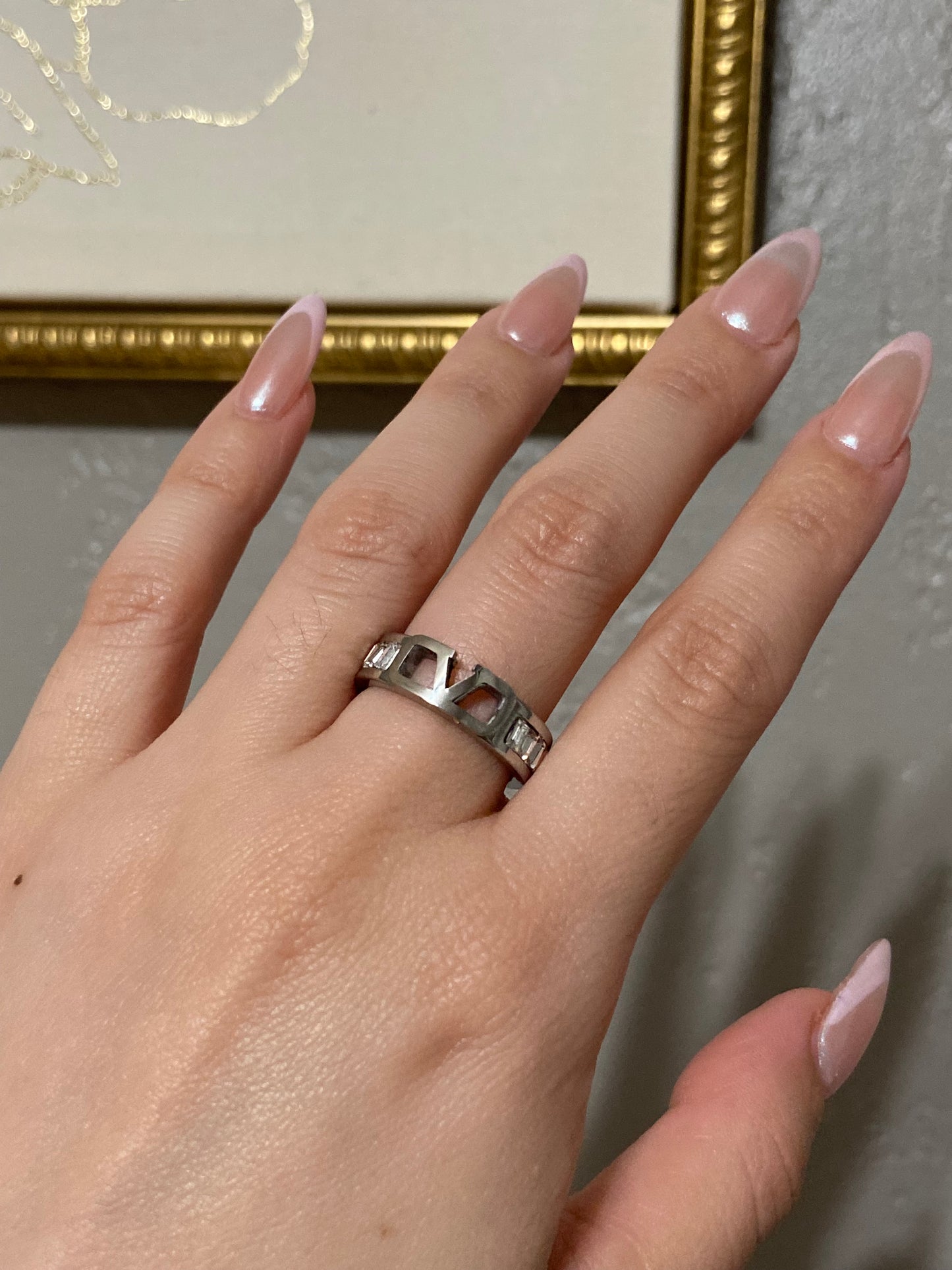 Valentin Silver CZ Stainless Steel Ring