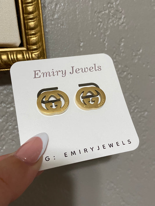 Gold GG Stainless Steel Earrings