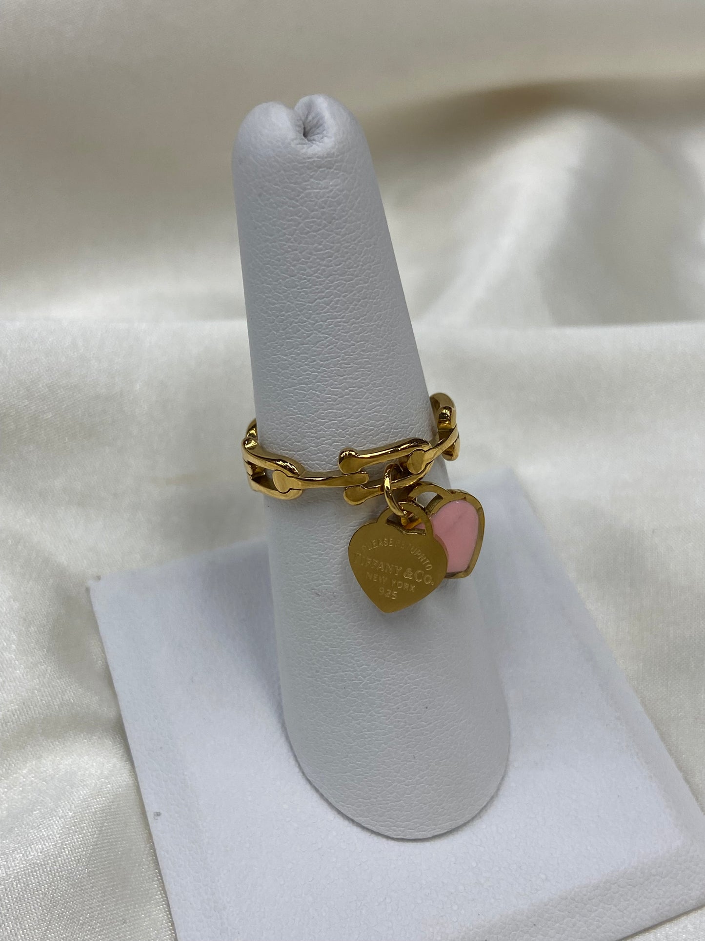 Tiff & Co Hearts Stainless Steel Gold Ring