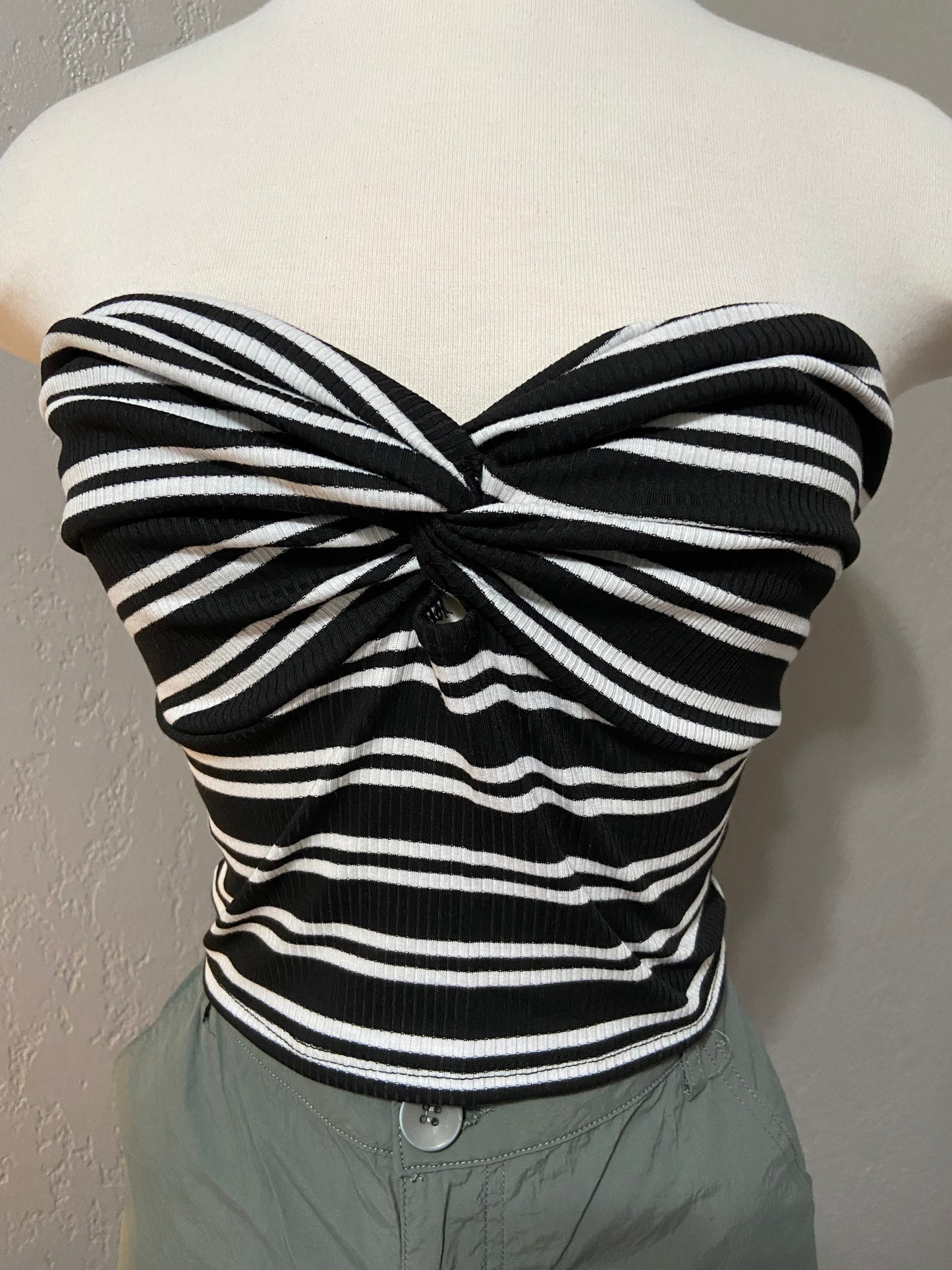 Striped Knit Tube Top